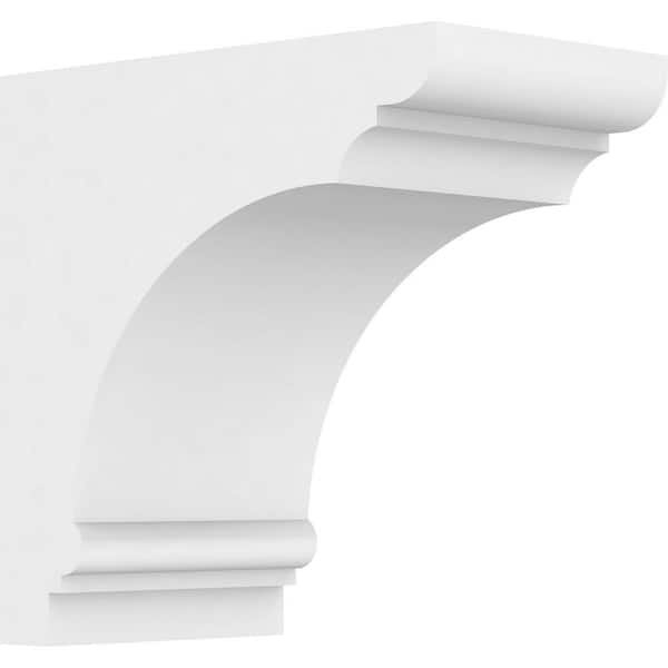 Ekena Millwork 3 in. x 5 in. x 5 in. Standard Hughes Unfinsihed Architectural Grade PVC Bracket