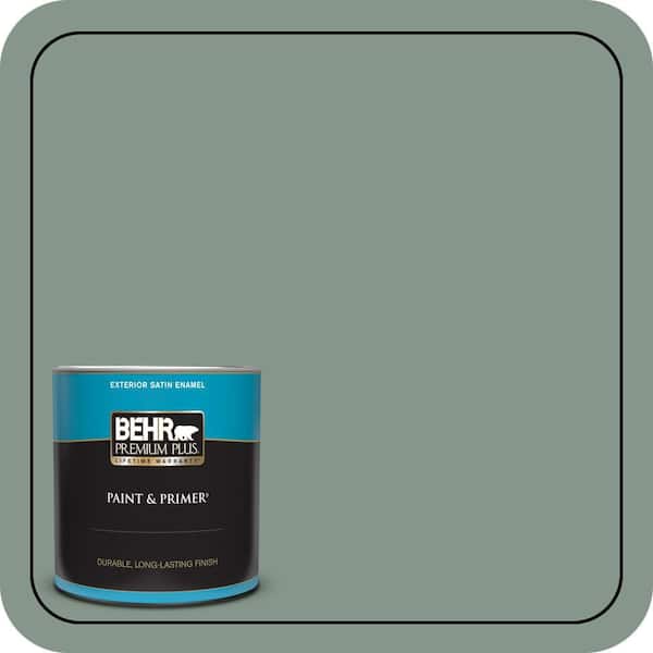 BEHR PREMIUM PLUS 1 qt. #N420-4 Underground Gardens Satin Enamel Exterior Paint & Primer