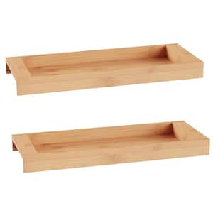 Bamboo Bathroom Tray in Natural Brown 2-Pack