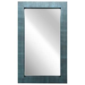 Oversized Rectangle Blue Beveled Glass Modern Mirror (80 in. H x 48 in. W)