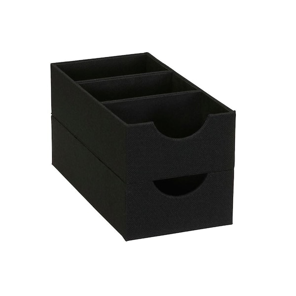 Household Essentials 3 Piece Drawer Organizers Starter Set - Black