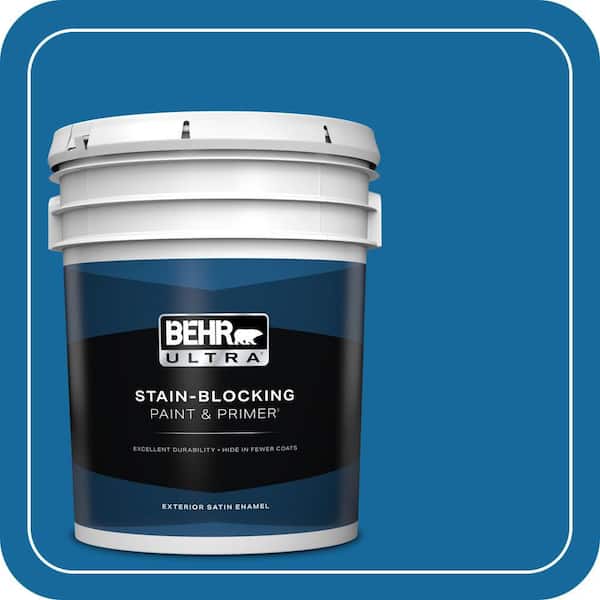 BEHR ULTRA 5 gal. #P500-7 Cosmic Cobalt Satin Enamel Exterior Paint & Primer