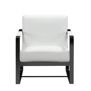 Charlie White Leather Accent Chair