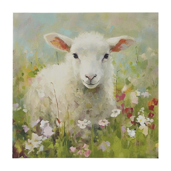 Miscool Anky 1-Piece Unframed Art Print 16 in. x 16 in. Lamb Canvas Wall Art
