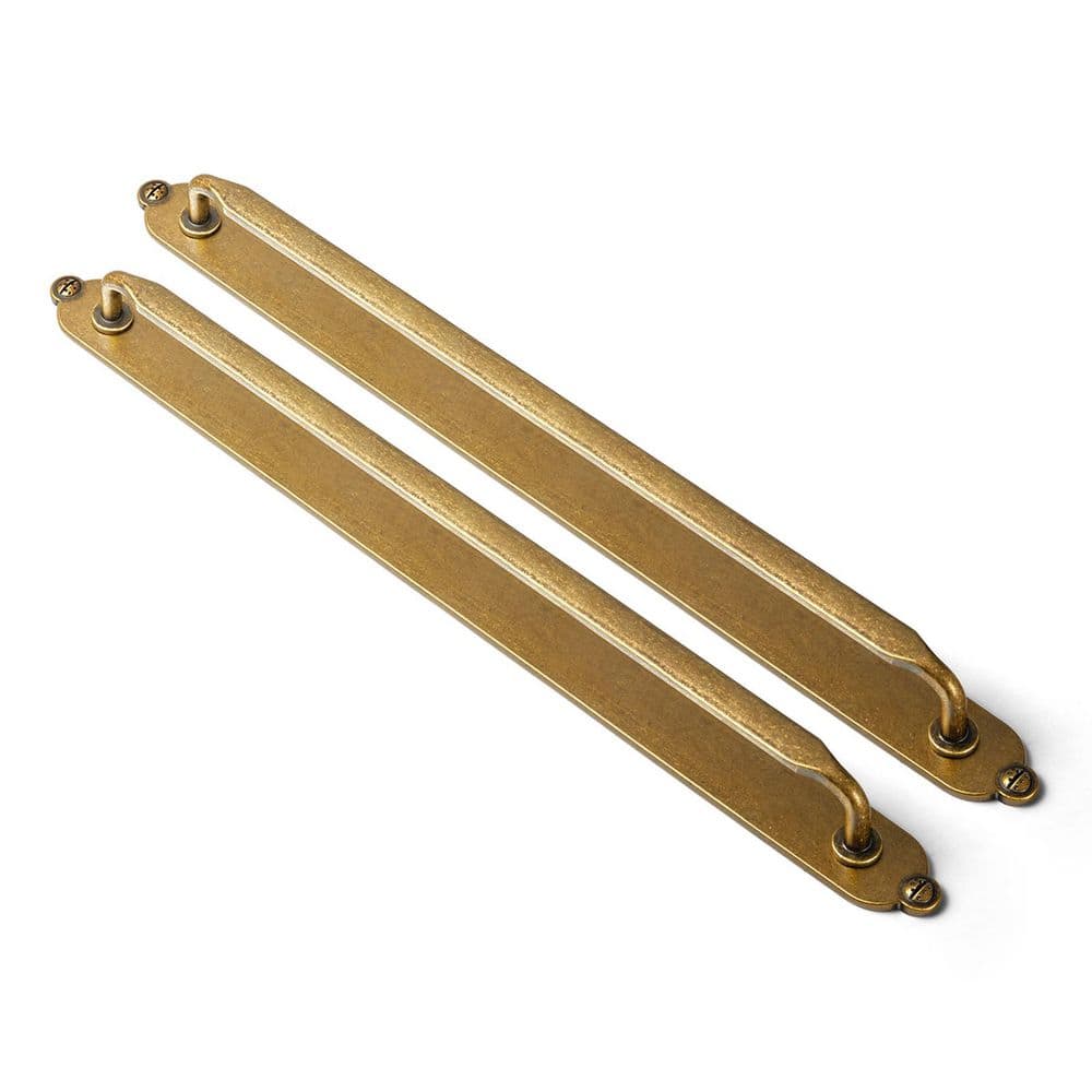 2-Pack 12-5/8 in. (320mm) Antique Brass Zinc Alloy Cabinet Pull with Decorative Rivet Long Backplate Drawer Bar Pull price history on PriceWatchPro