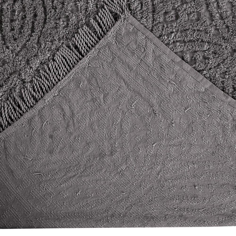 Gray Full Cotton Chenille Tufted Bedspread Set with Shams