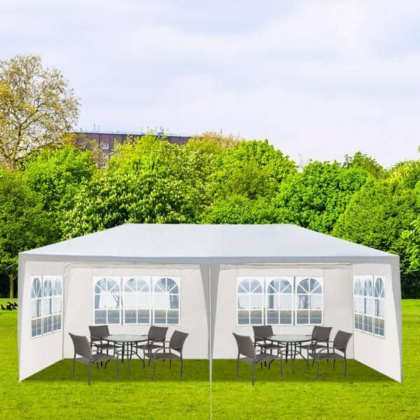 White 10' x 20' Heavy Duty Outdoor Canopy Tent with Removable Walls