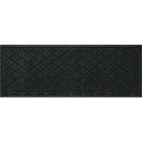 Waterhog Argyle Charcoal 22 in. x 60 in. PET Polyester Indoor Outdoor Runner Door Mat