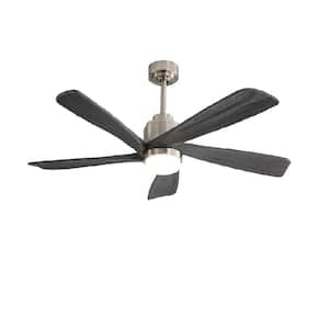 52.1 in. Indoor White Ceiling Fan with 5 Solid Wood Blades Remote Control Reversible DC Motor