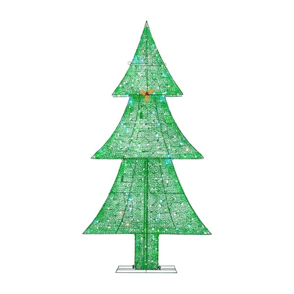 Reviews For Home Accents Holiday 7 Ft Led 2d Green Christmas Tree Yard Decoration Pg 1 The Depot - Home Depot Outdoor Christmas Tree Decorations