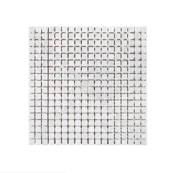 Jeffrey Court Butterfly Kisses White 9.875 in. x 9.875 in. Square Marble Wall and Floor Mosaic Tile (.677 sq. ft./ Each)