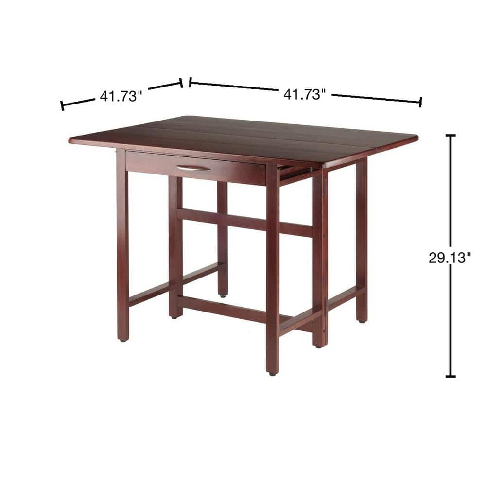 Walnut 41.73'' Extendable Solid Wood Dining Table