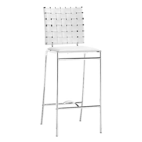 ZUO 26 in. White Bar Stool (Set of 2)