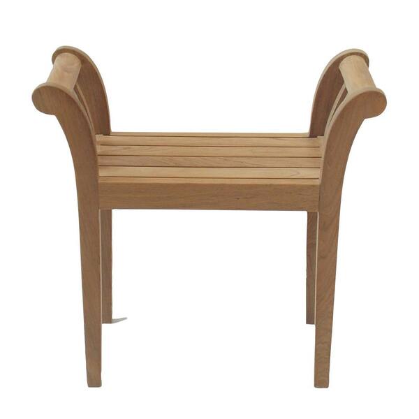 Teak shower bench online with handles