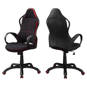Black with Red Fabric Office Chair