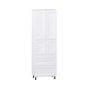 30 in. W x 94.5 in. H x 24 in. D Wallace Painted Warm White Shaker Assembled Pantry Kitchen Cabinet with 5-Drawers