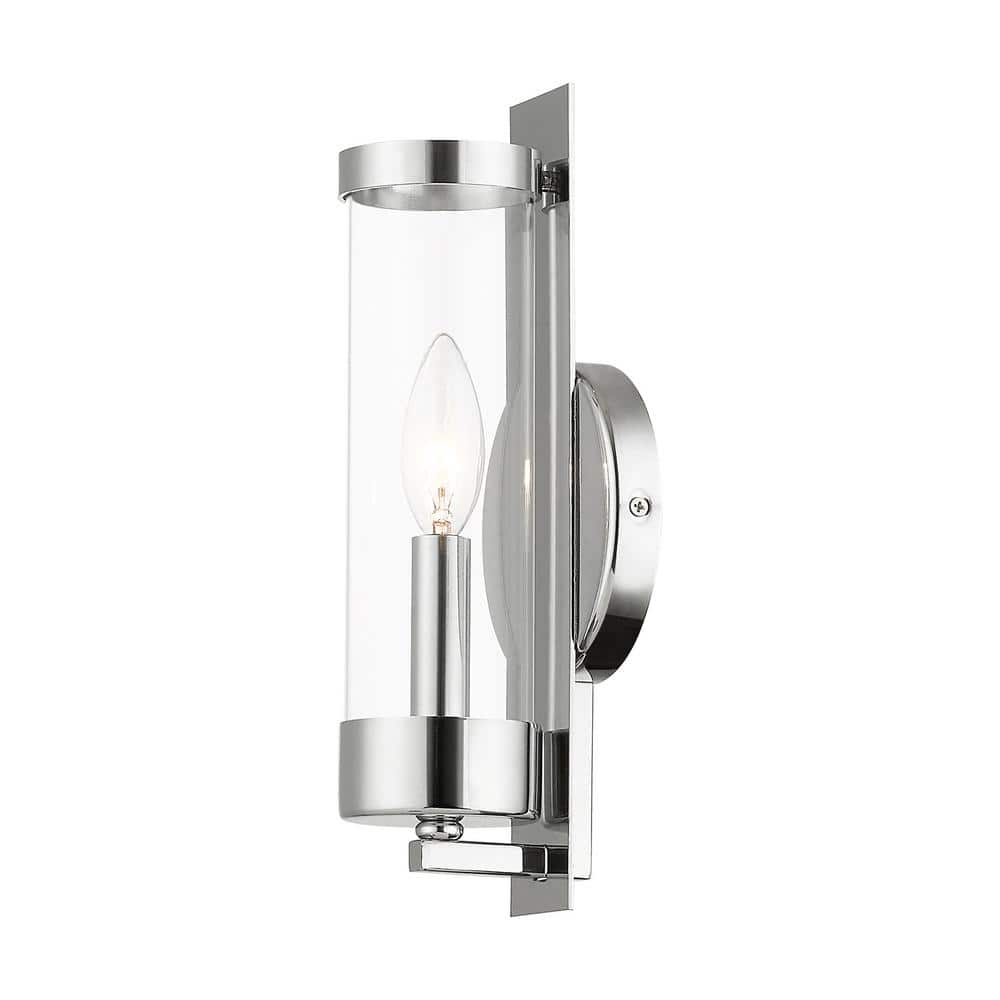 Castleton Polished Chrome 1-Light ADA Compliant Wall Sconce with Clear Glass