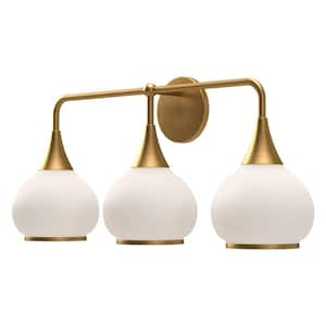 HAZEL 26 in. 1 LIGHT AGED BRASS/MATTE OPAL GLASS Vanity Light