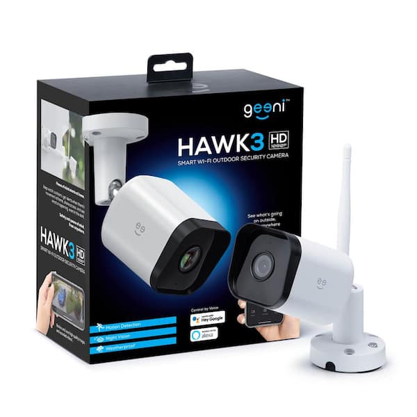 Geeni Hawk 3 Indoor/Outdoor HD 1080p Wi-Fi Wired Standard Security Camera IP65 Weatherproof with Remote Access