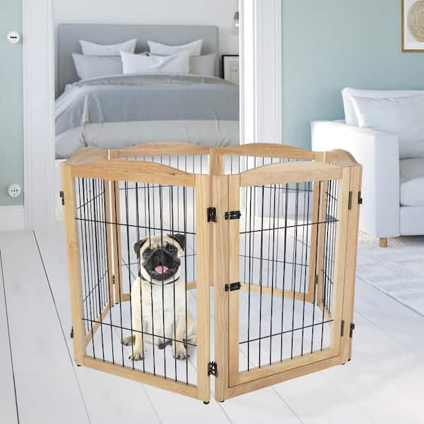 Petmaker 6 Panel Foldable Pet Gate Natural