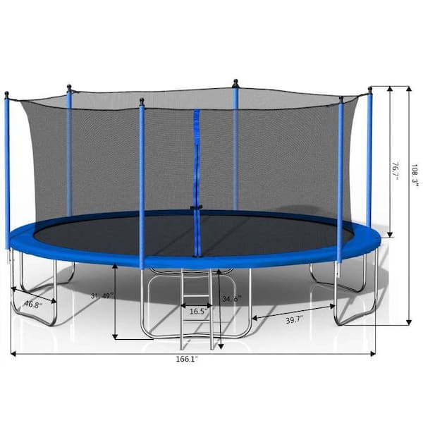 Big trampoline with net best sale