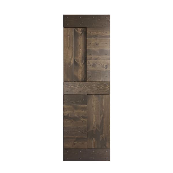 COAST SEQUOIA INC S Series 30 in. x 84 in. Smoky Gray DIY Knotty Wood Barn Door Slab