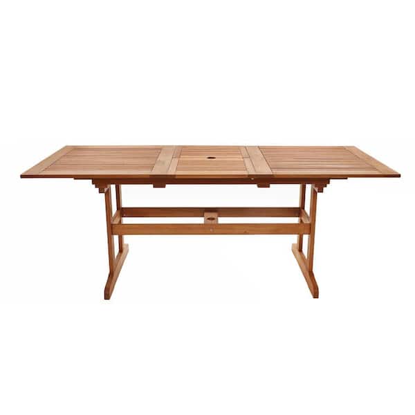 LuxenHome Carmel Wooden 30 in. H Extendable Outdoor Dining Table with