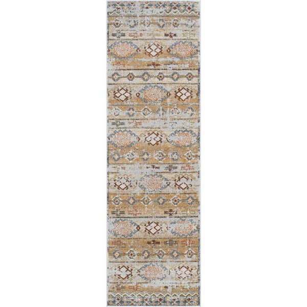 Well Woven Omaha Vintage Alu Cream Modern Tribal 2 ft. 3 in. x 7 ft. 3 in. Runner Rug