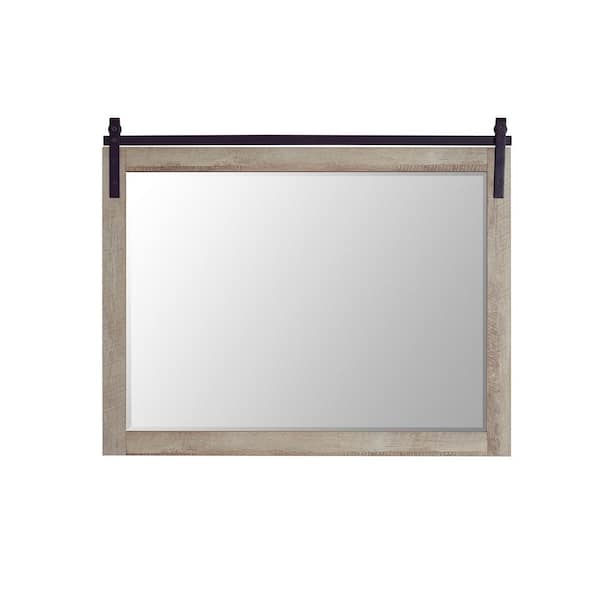 ROSWELL Cortes 48 in. W x 39.4 in. H Rectangular Framed Wall Bathroom Vanity Mirror in Logs