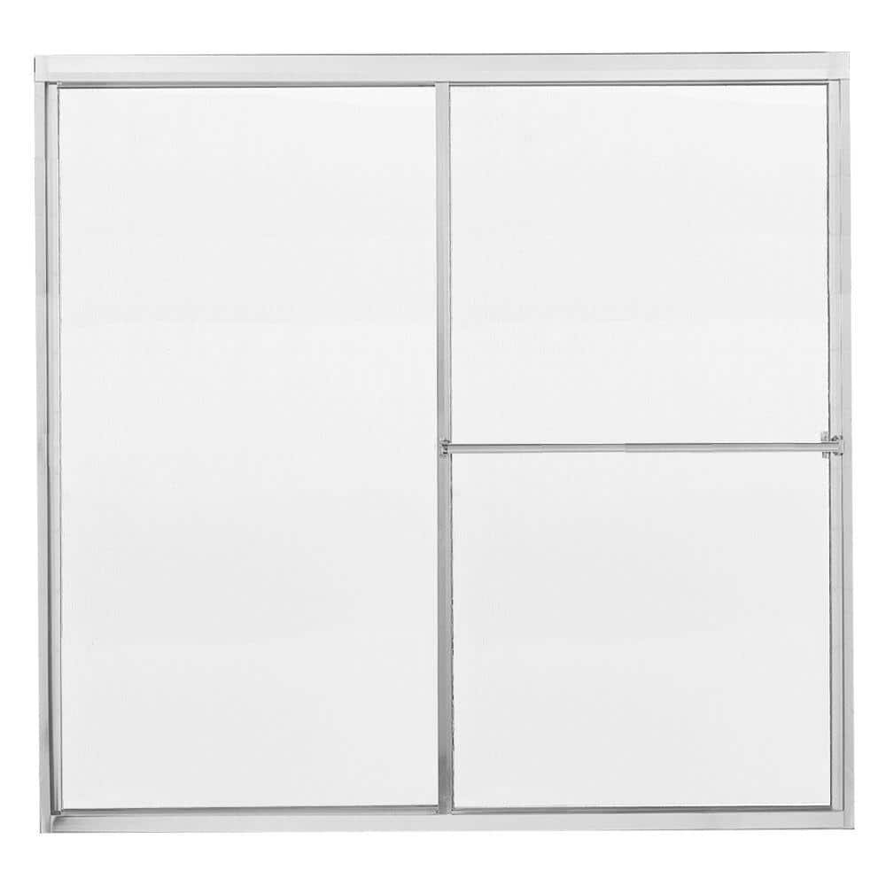 Contractors Wardrobe Model 6100 26-1/8 in. to 28-1/8 in. x 63 in. Framed Pivot Shower Door in Bright Clear with Rain Glass