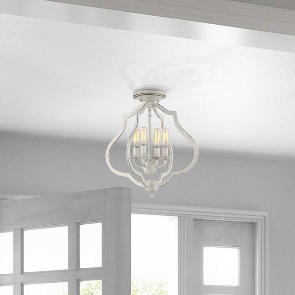 Quoizel O Keefe 15 In 4 Light Antique White Semi Flush Mount Okf1715awh - Antique White Semi Flush Ceiling Lights Quoizel O Keefe 15 In 4 Light Antique White Semi Flush Mount Okf1715awh - Antique White Semi Flush Ceiling Lights