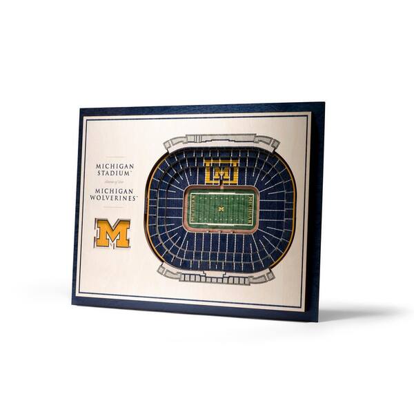 NCAA Michigan Wolverines 5-Layer Stadiumviews 3D Wooden Wall Art