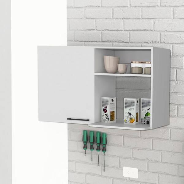 Amucolo 39.37 in. W x 15.75 in. D x 23.62 in. H White Wood Ready to Assemble Wall Kitchen Cabinet