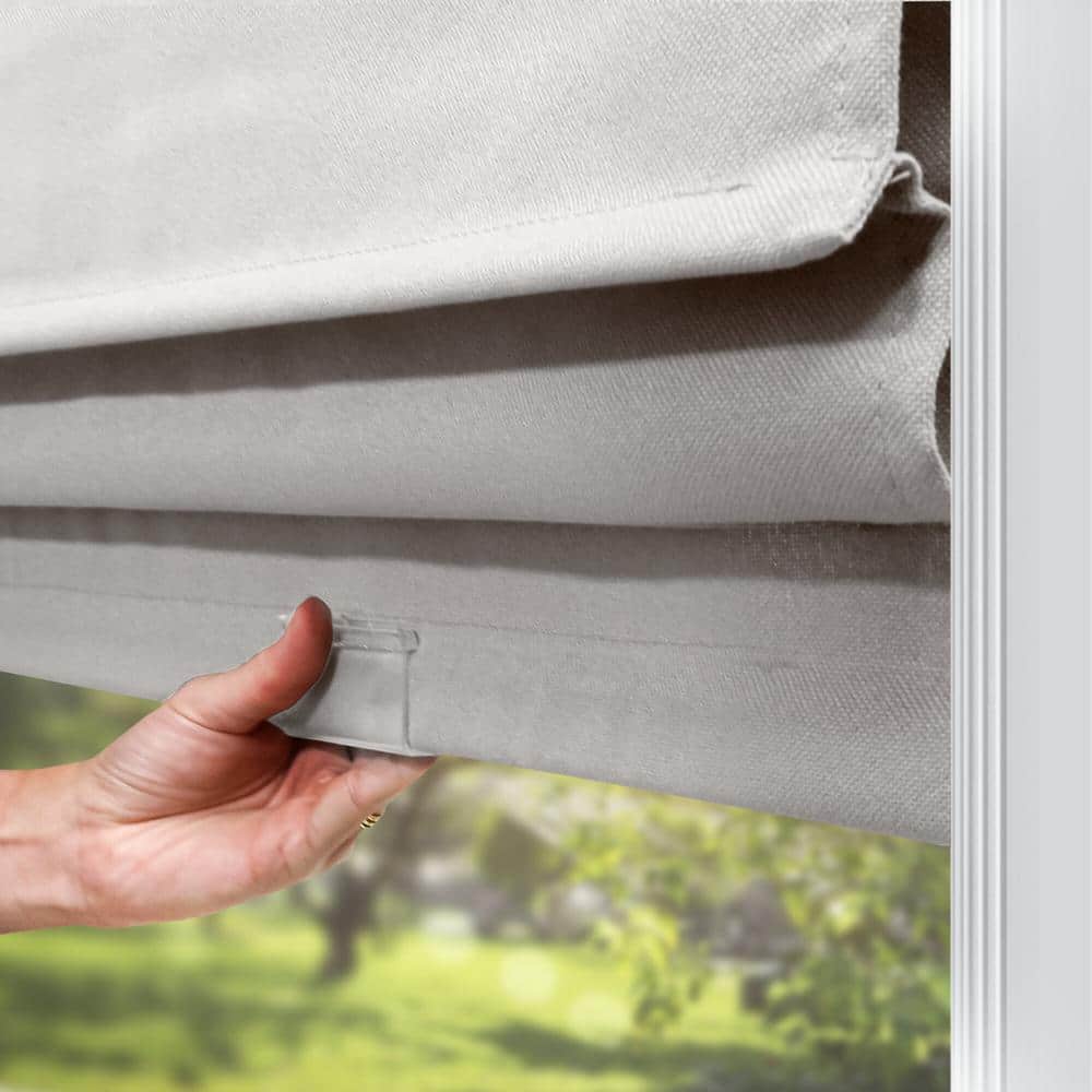Ultra White Cordless Fabric Roman Blackout Shade 36" x 72"