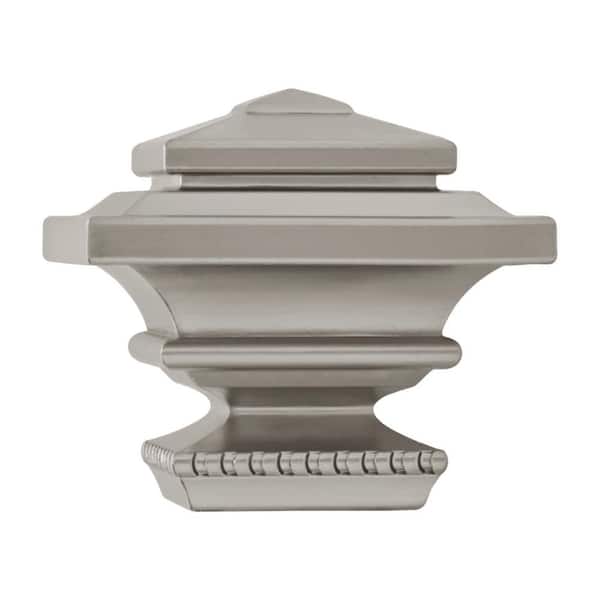 Home Decorators Collection Brushed Nickel Steel Square Curtain Rod Finial (Set of 2)