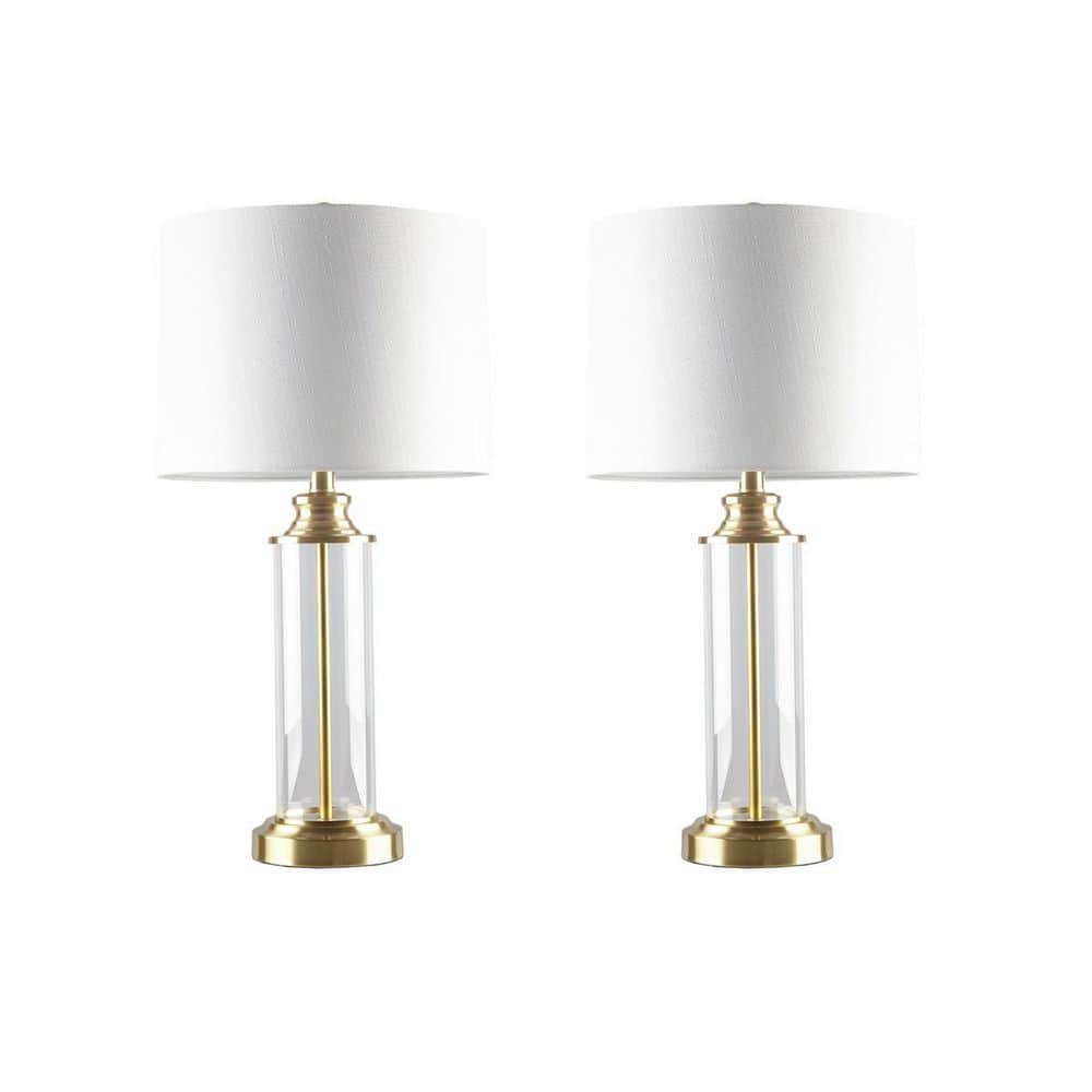 26 in. H Clarity Glass Cylinder Table Lamp Task and Reading Gold (2-Pack) price history on PriceWatchPro
