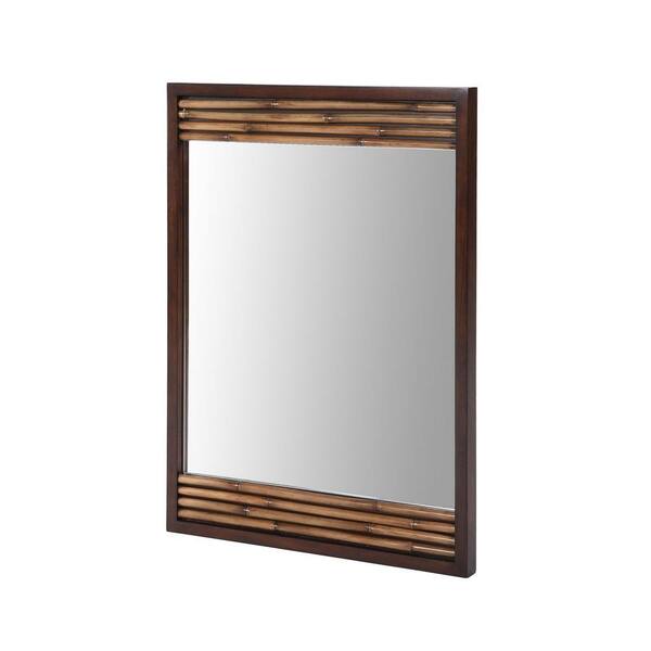 RYVYR Bambu 36 in. x 26 in. Poplar Framed Wall Mirror in Dark Bamboo