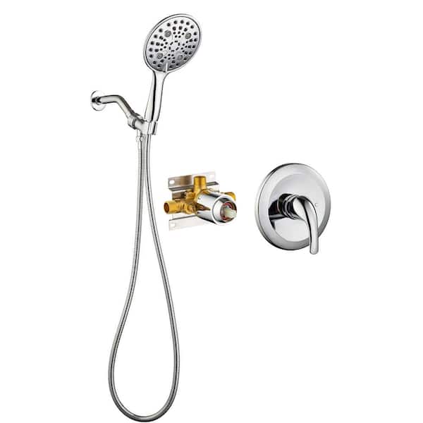 Staykiwi Single Handle 4-Spray Patterns Shower Faucet 2.5 GPM with Pressure Balance Anti Scald in Chrome