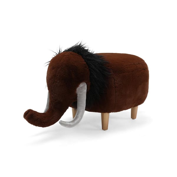 Noble House Watford Brown, Black, and Pearl Fabric Upholstered Mammoth Ottoman