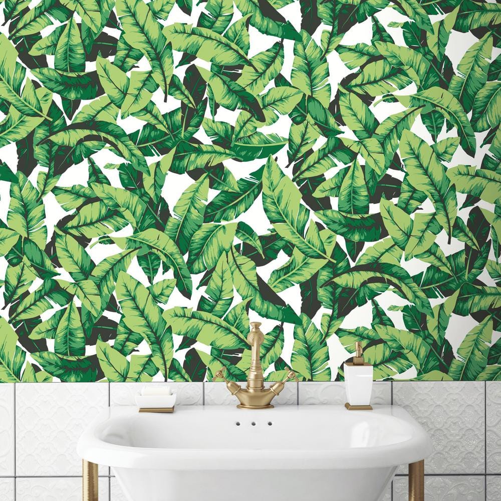 Green Tropical Palm Leaf Vinyl Peel and Stick Wall Decal