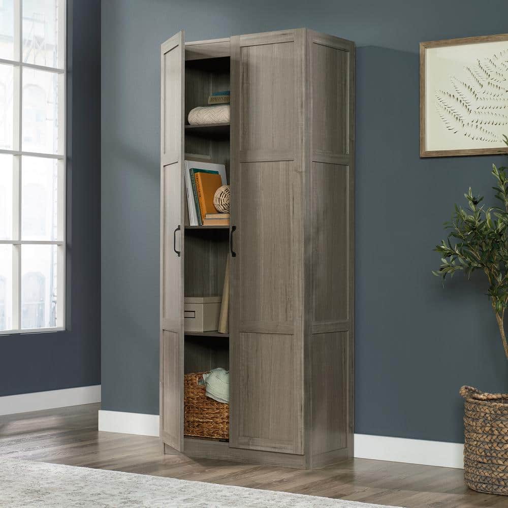 Silver Sycamore Tall Adjustable Shelving Storage Cabinet