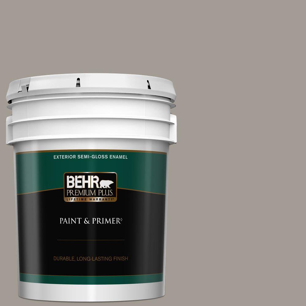BEHR PREMIUM PLUS 5 gal. PPU1815 Fashion Gray SemiGloss Enamel