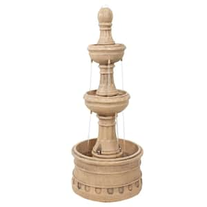 Cyprus 3-Tier Polyresin Outdoor Fountain - Eggshell