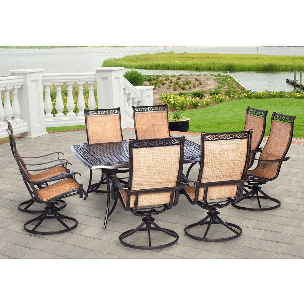 Oil Rubbed Bronze 9-Piece Aluminum Outdoor Dining Set