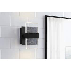 Alberson 2-Light Matte Black LED Indoor Wall Sconce Bubble Glass