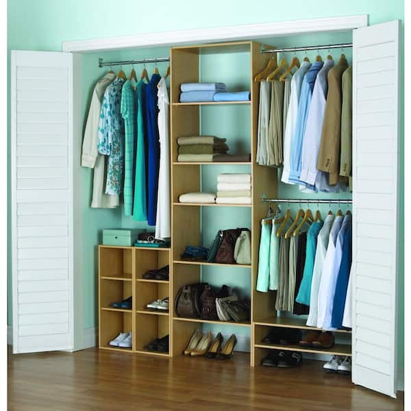 akadaHOME 12 in. W 3-Shelf Laminate Stackable Vertical Organizer in Birch