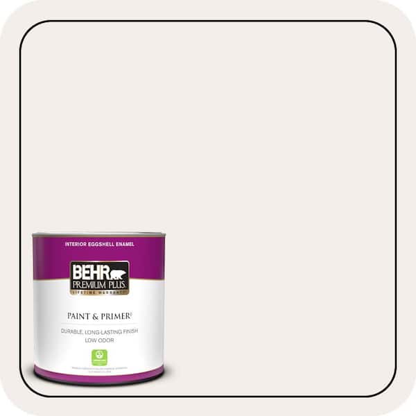 BEHR PREMIUM PLUS 1 qt. #ECC-56-2 White Feather Eggshell Enamel Low Odor Interior Paint & Primer