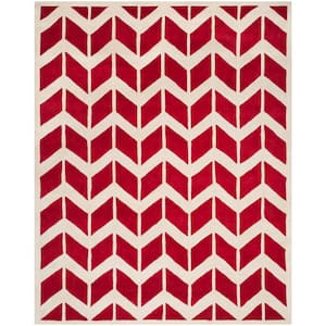 Chatham Red/Ivory 8 ft. x 10 ft. Chevron Area Rug