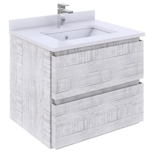Formosa 23 in. W x 20 in. D x 19.5 in. H Modern Wall Hung Bath Vanity Cabinet Only without Top in Rustic White