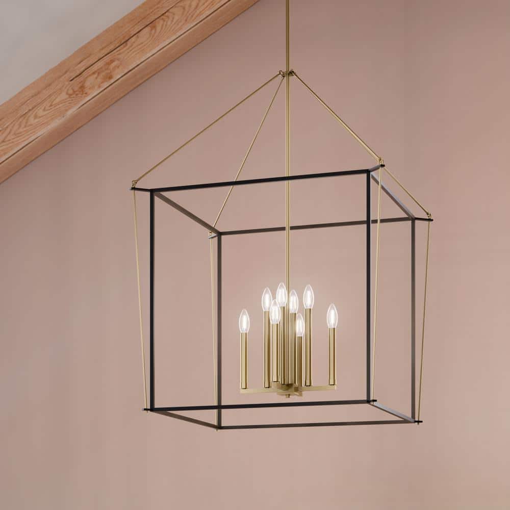 Champagne Bronze 8-Light Modern Taper Candle Pendant